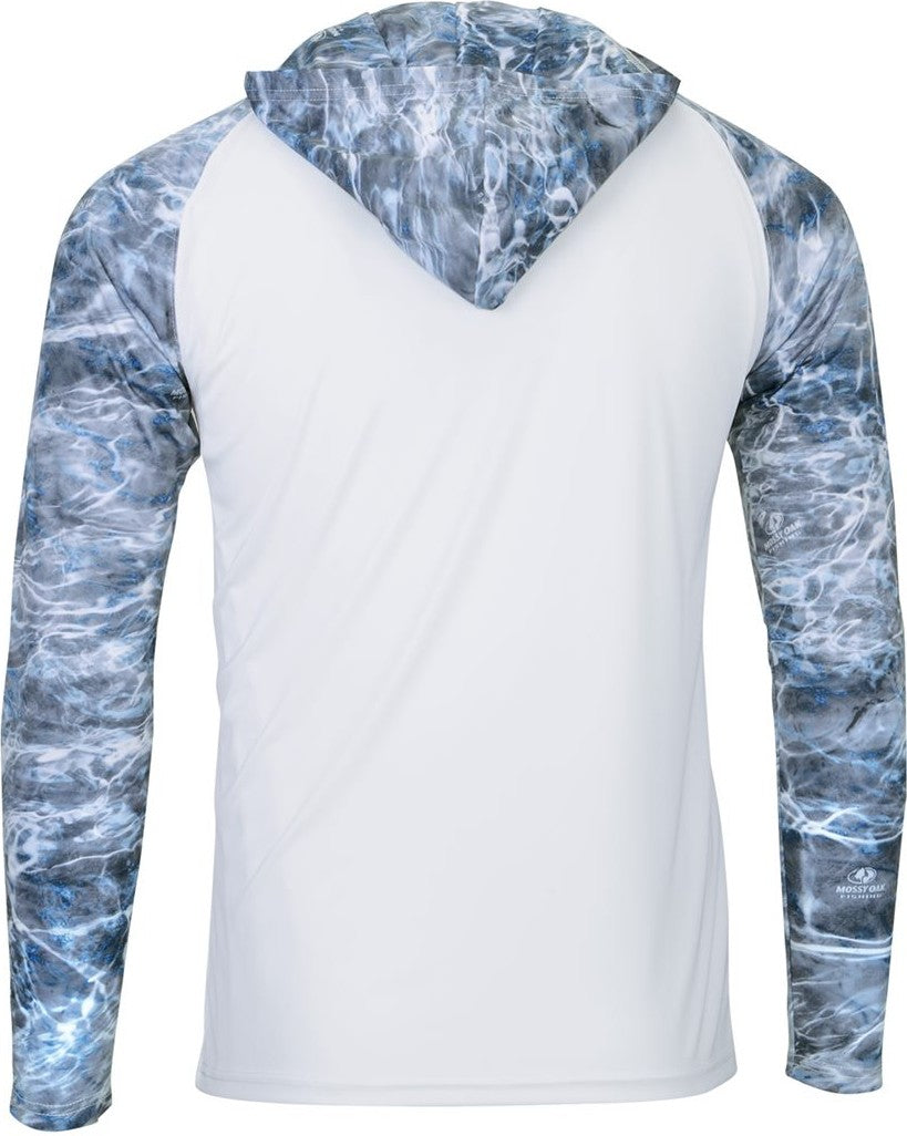 Rear View of Steelhead Biloxi Performance Colorblocked Hoodie - 241