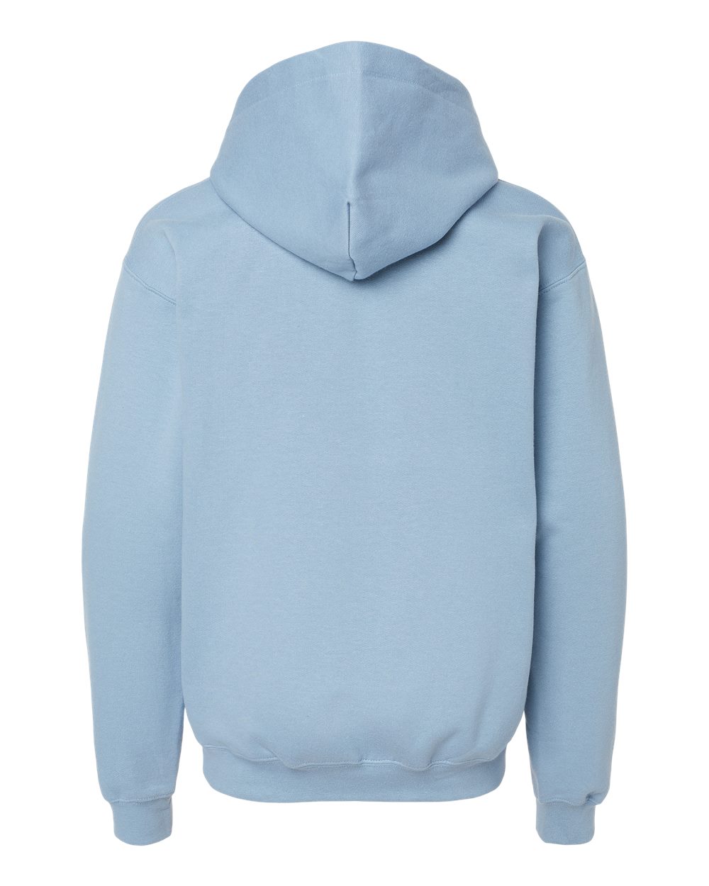 Rear View of Stone Blue Softstyle® Youth Midweight Hooded Sweatshirt - SF500B
