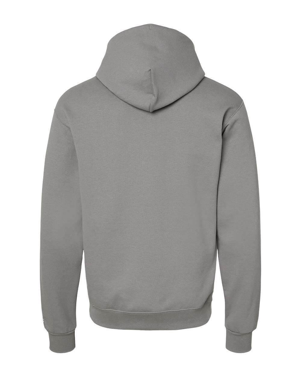 Rear View of Stone Grey Powerblend® Hooded Sweatshirt - S700