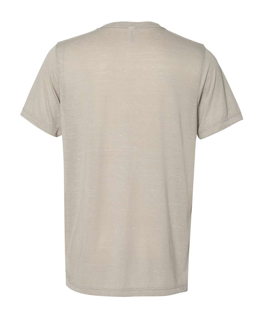 Rear View of Stone Marble Textured Jersey V-Neck Tee - 3655