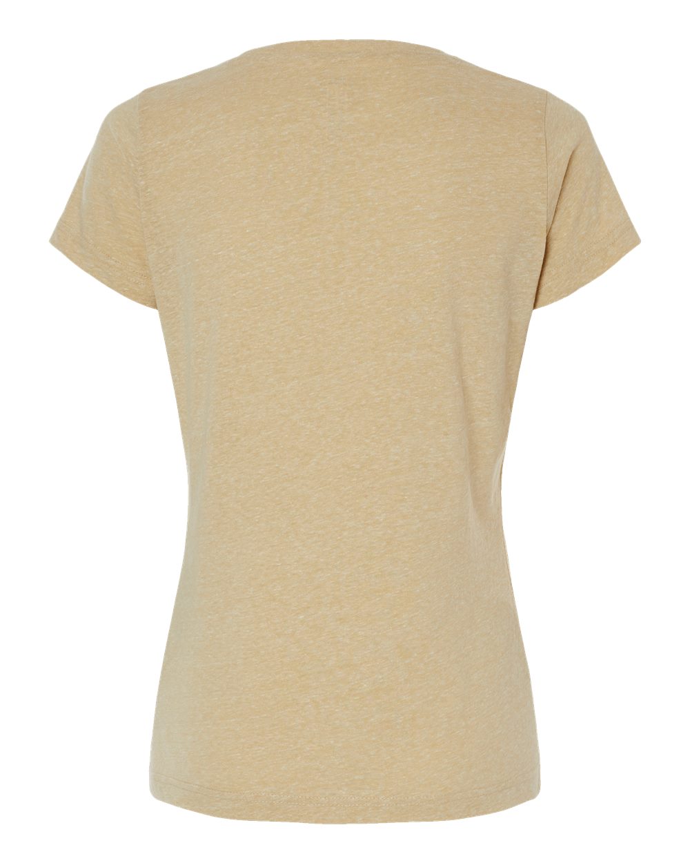 Rear View of Stone Melange Women's Harborside Mélange V-Neck Tee - 3591