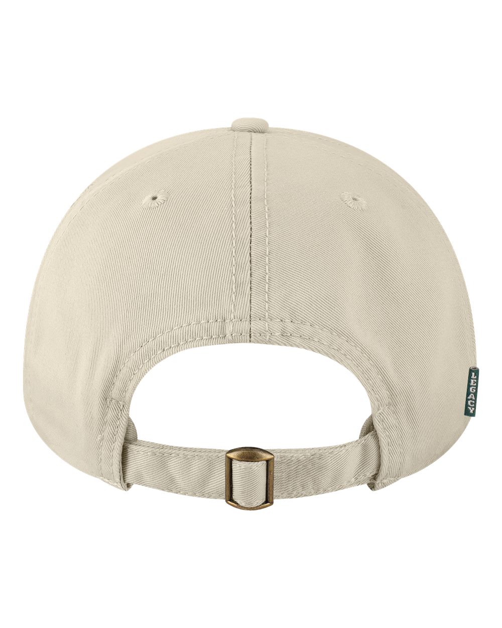 Rear View of Stone Relaxed Twill Dad Hat - EZA