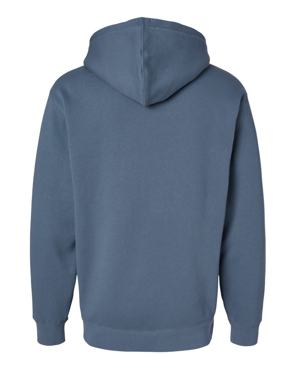 Rear View of Storm Blue Heavyweight Hooded Sweatshirt - IND4000
