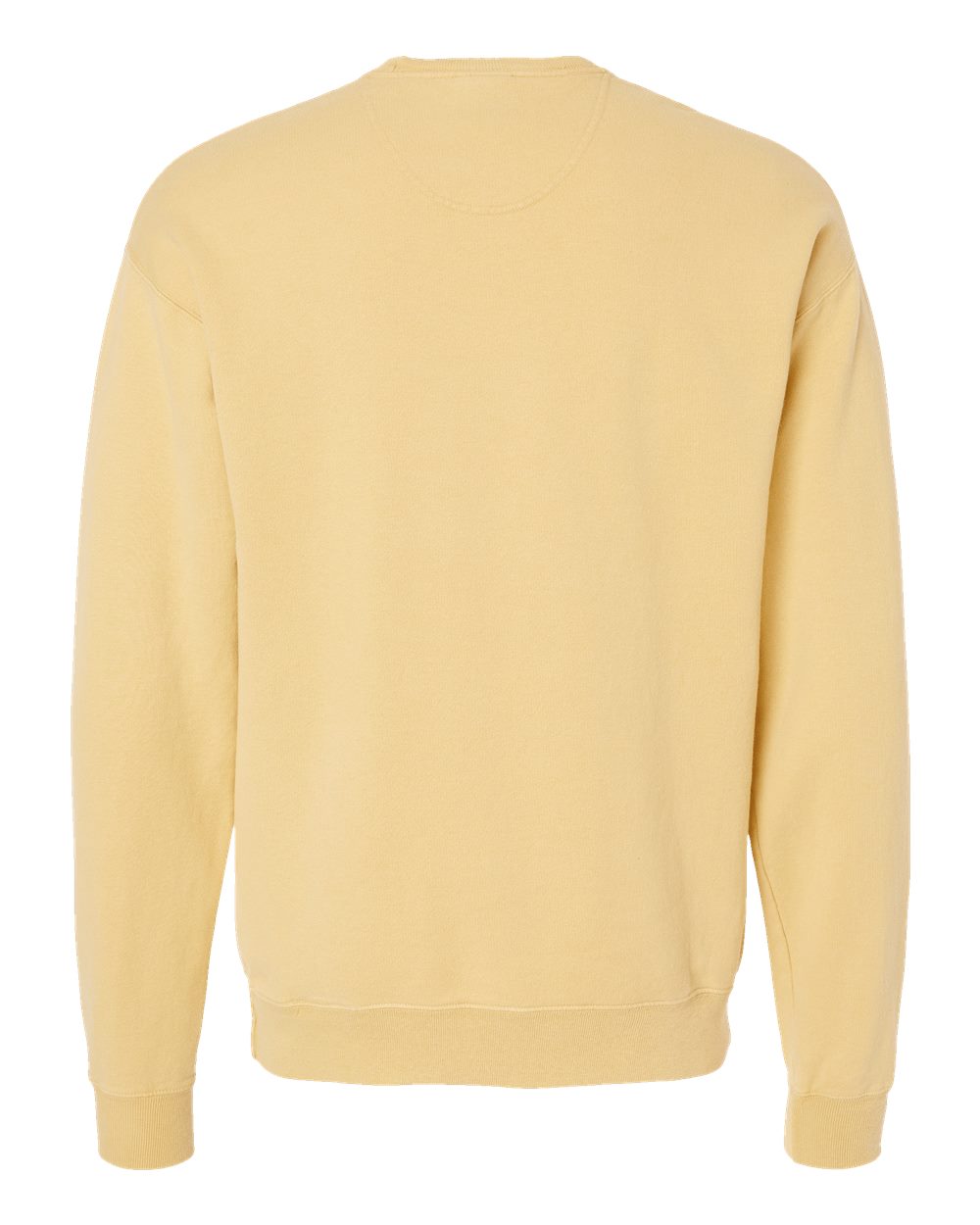 Rear View of Summer Squash Yellow Garment-Dyed Crewneck Sweatshirt - GDH400
