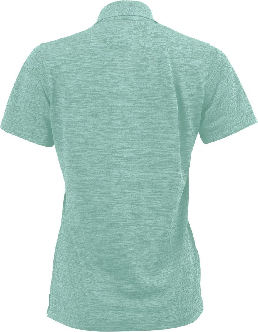Rear View of Surf Green Heather Women's Dakota Striated Heather Polo - 131