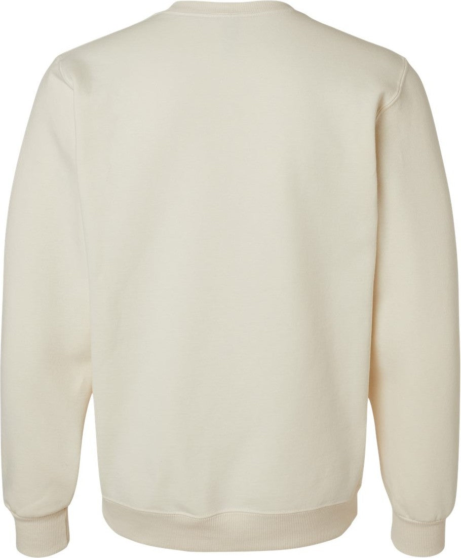 Rear View of Sweet Cream Heather Eco™ Premium Blend Ring-Spun Crewneck Sweatshirt - 701MR