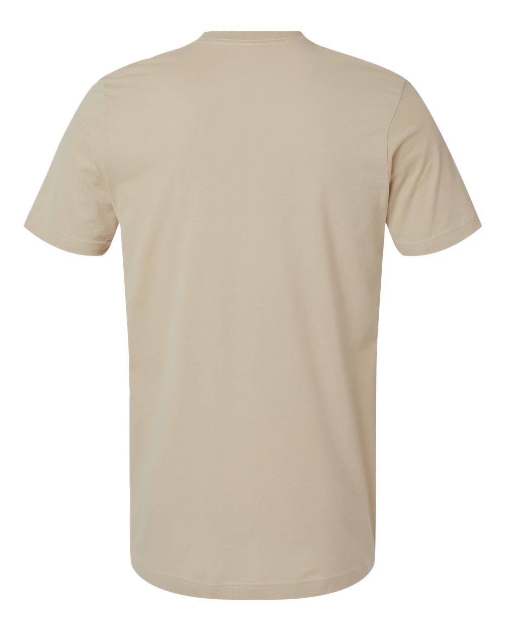 Rear View of Tan Combed Cotton T-Shirt - 602