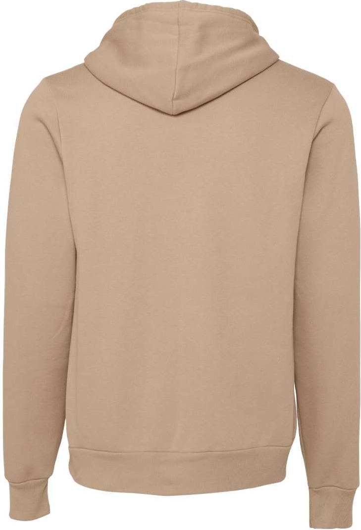Rear View of Tan Sponge Fleece Hoodie - 3719