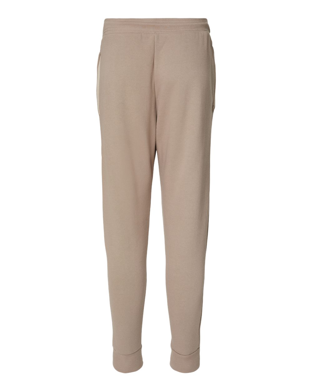 Rear View of Tan Sponge Fleece Jogger Sweatpants - 3727