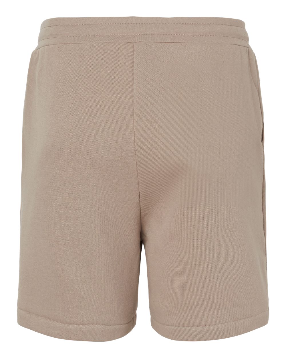 Rear View of Tan Sponge Fleece Shorts - 3724