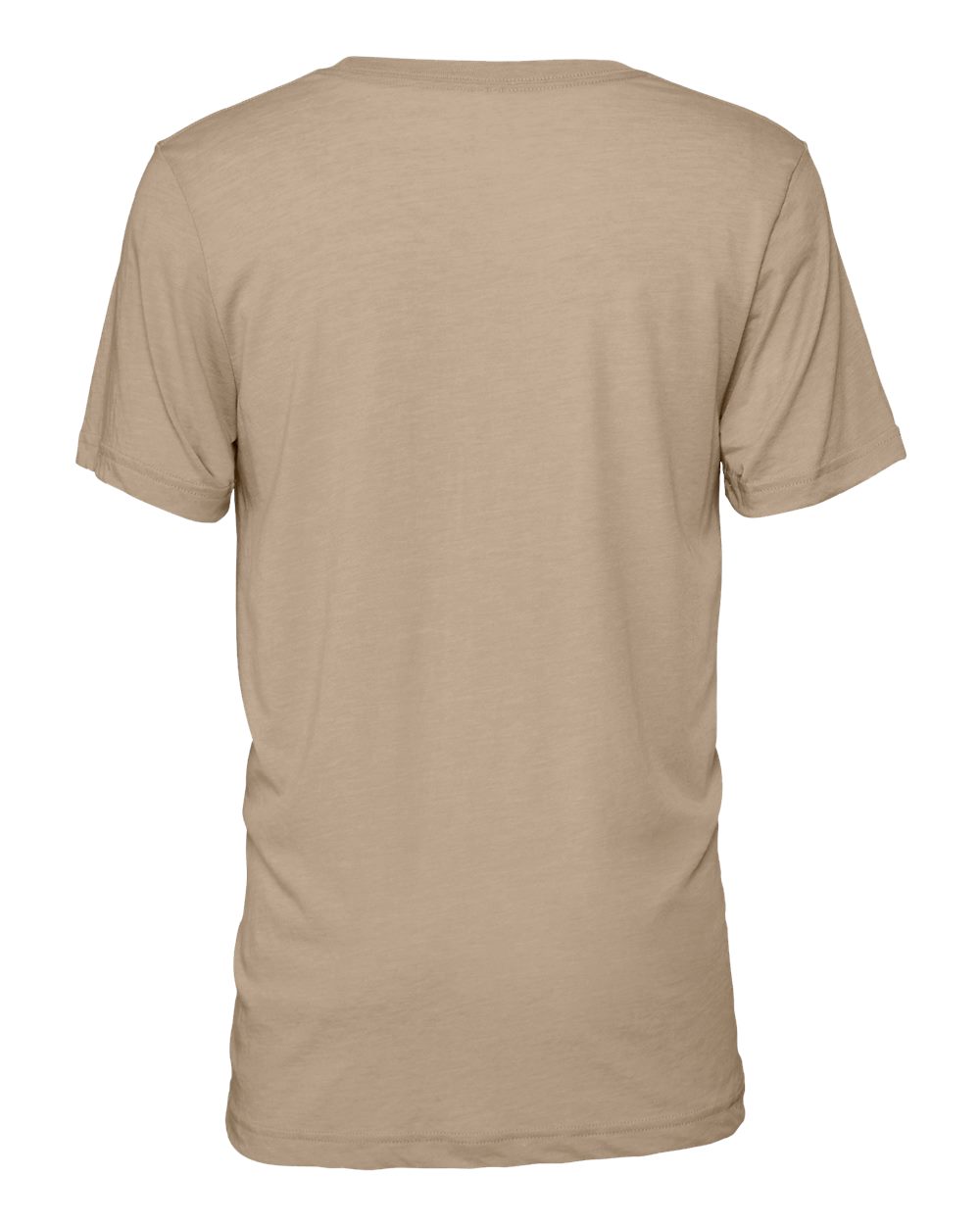 Rear View of Tan Triblend Triblend Tee - 3413