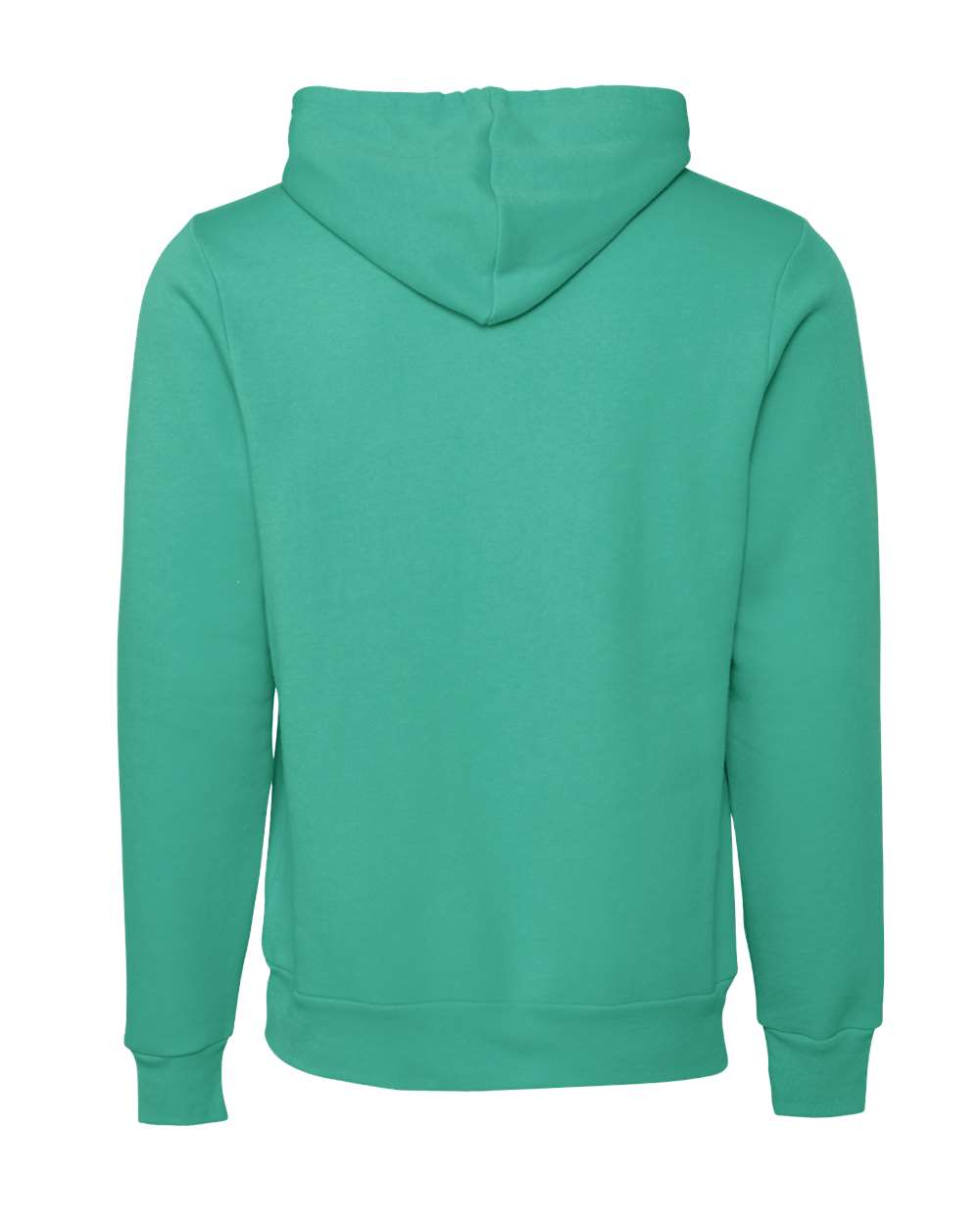 Rear View of Teal Sponge Fleece Hoodie - 3719