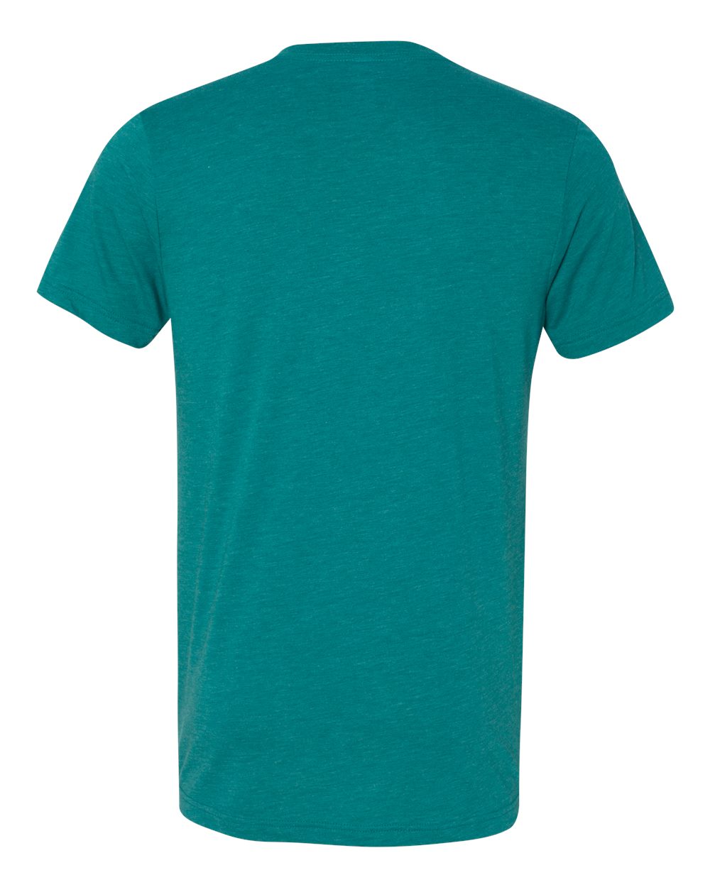 Rear View of Teal Triblend Triblend V-Neck Short Sleeve Tee - 3415
