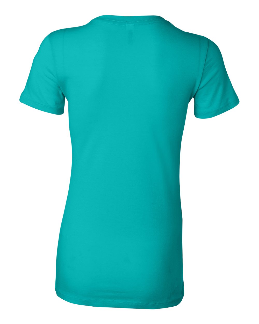 Rear View of Teal Women's Slim Fit Tee - 6004