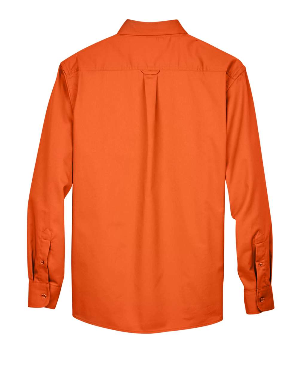 Rear View of Team Orange Men's Easy Blend™ Long Sleeve Twill Shirt - M500