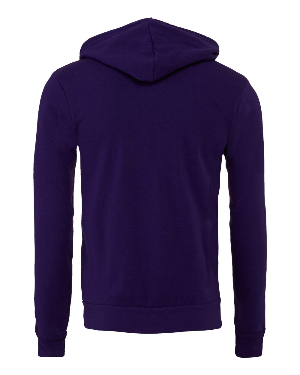 Rear View of Team Purple Sponge Fleece Full-Zip Hoodie - 3739