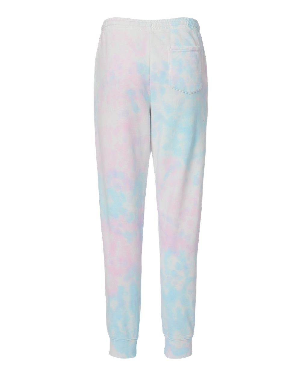 Rear View of Tie Dye Cotton Candy Tie-Dyed Fleece Pants - PRM50PTTD