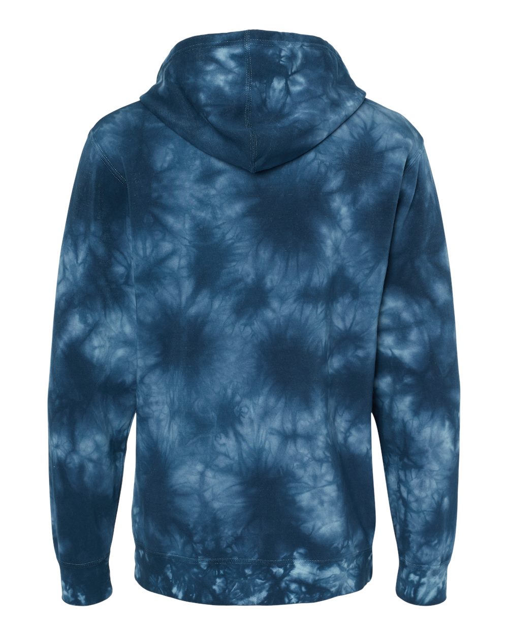 Rear View of Tie Dye Navy Midweight Tie-Dyed Hooded Sweatshirt - PRM4500TD