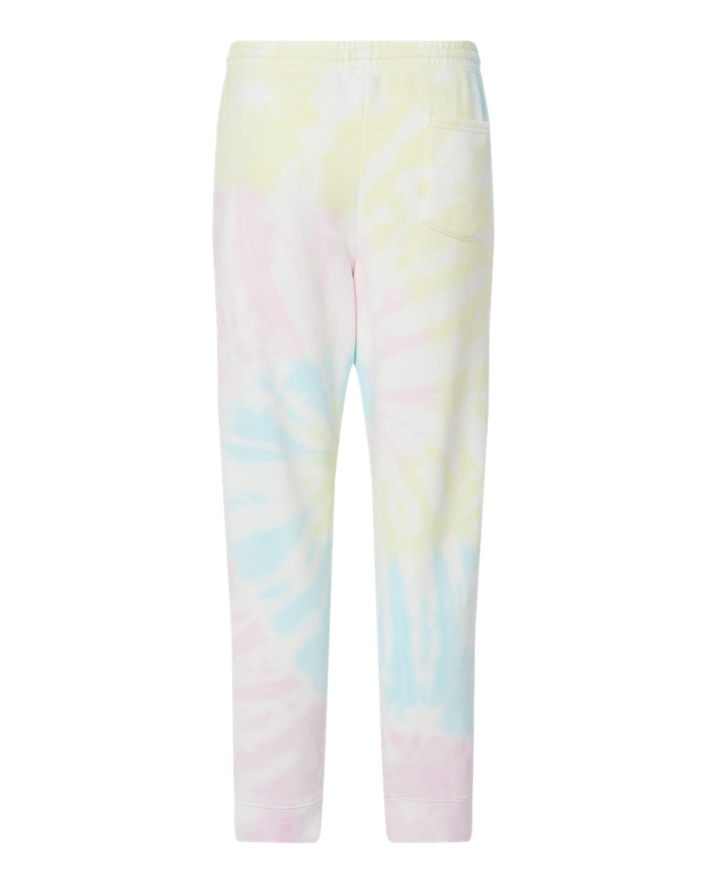 Rear View of Tie Dye Sunset Swirl Tie-Dyed Fleece Pants - PRM50PTTD