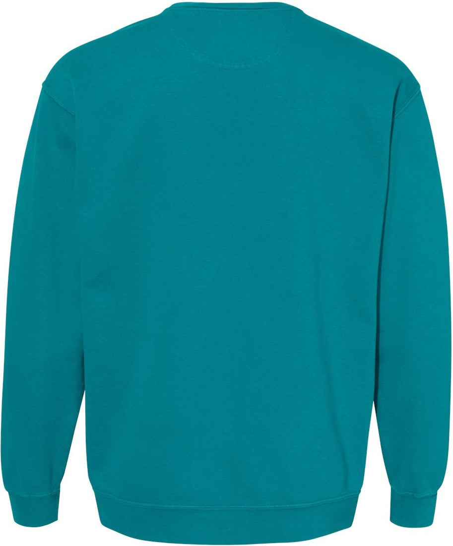 Rear View of Topaz Blue Garment-Dyed Sweatshirt - 1566