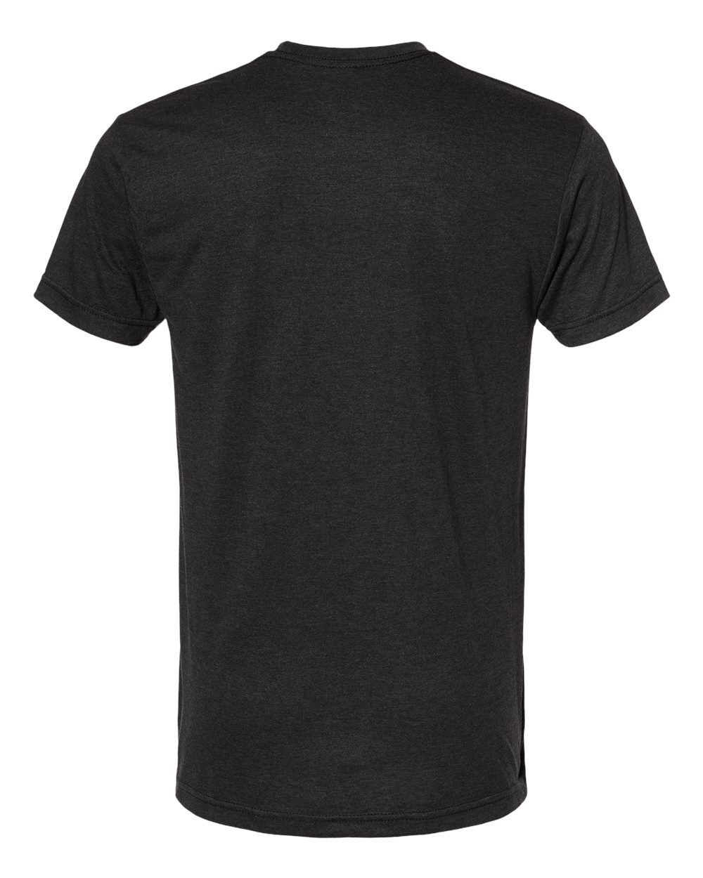 Rear View of Tri Black USA-Made Triblend T-Shirt - 5710