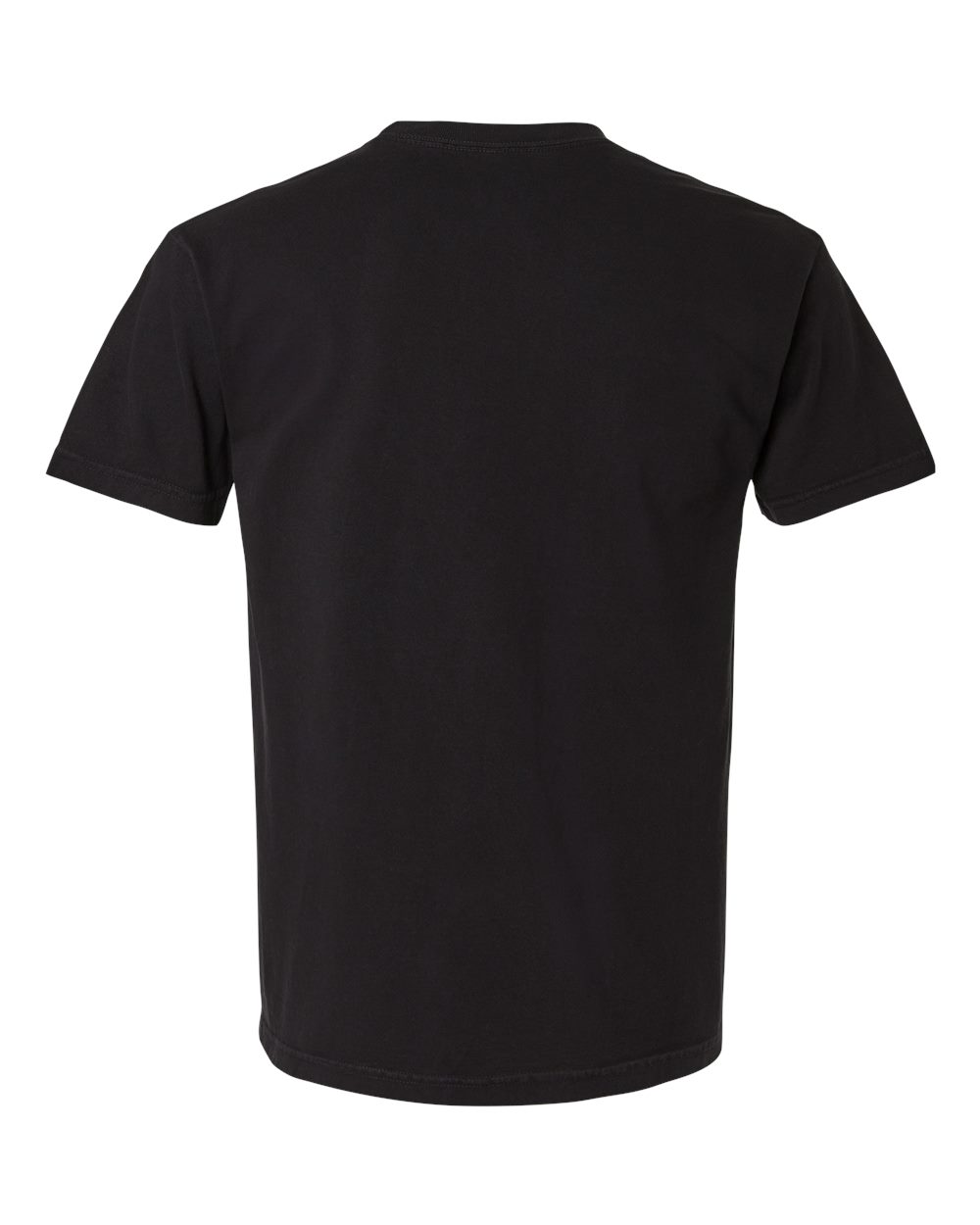 Rear View of True Black Garment-Dyed Heavyweight Cotton Tee - 1301GD