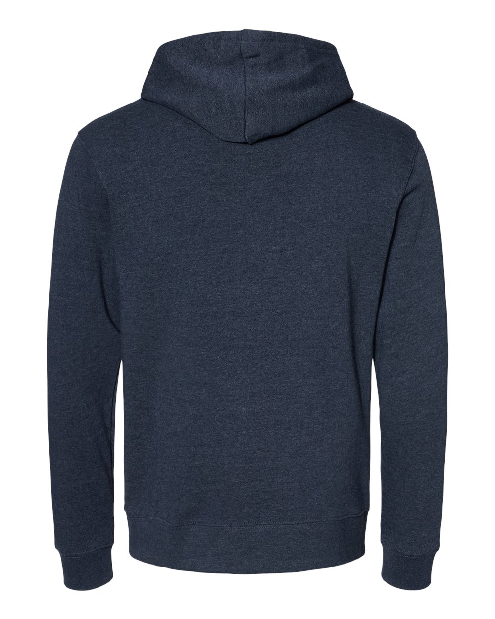 Rear View of True Navy Heather Gaiter Fleece Hooded Sweatshirt - 8879