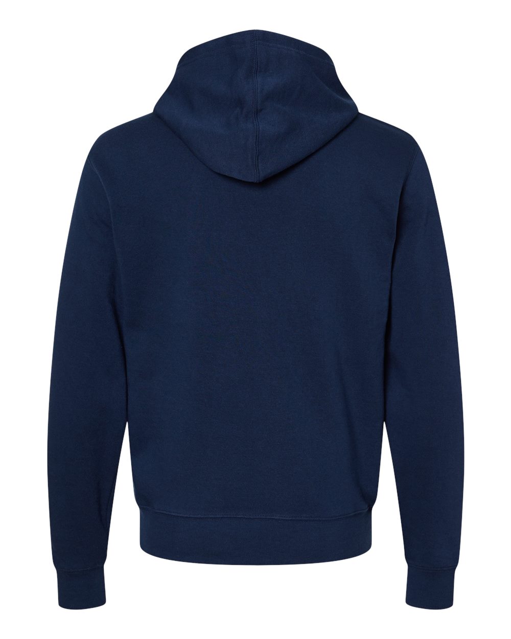 Rear View of True Navy Solid Triblend Fleece Hooded Sweatshirt - 8871