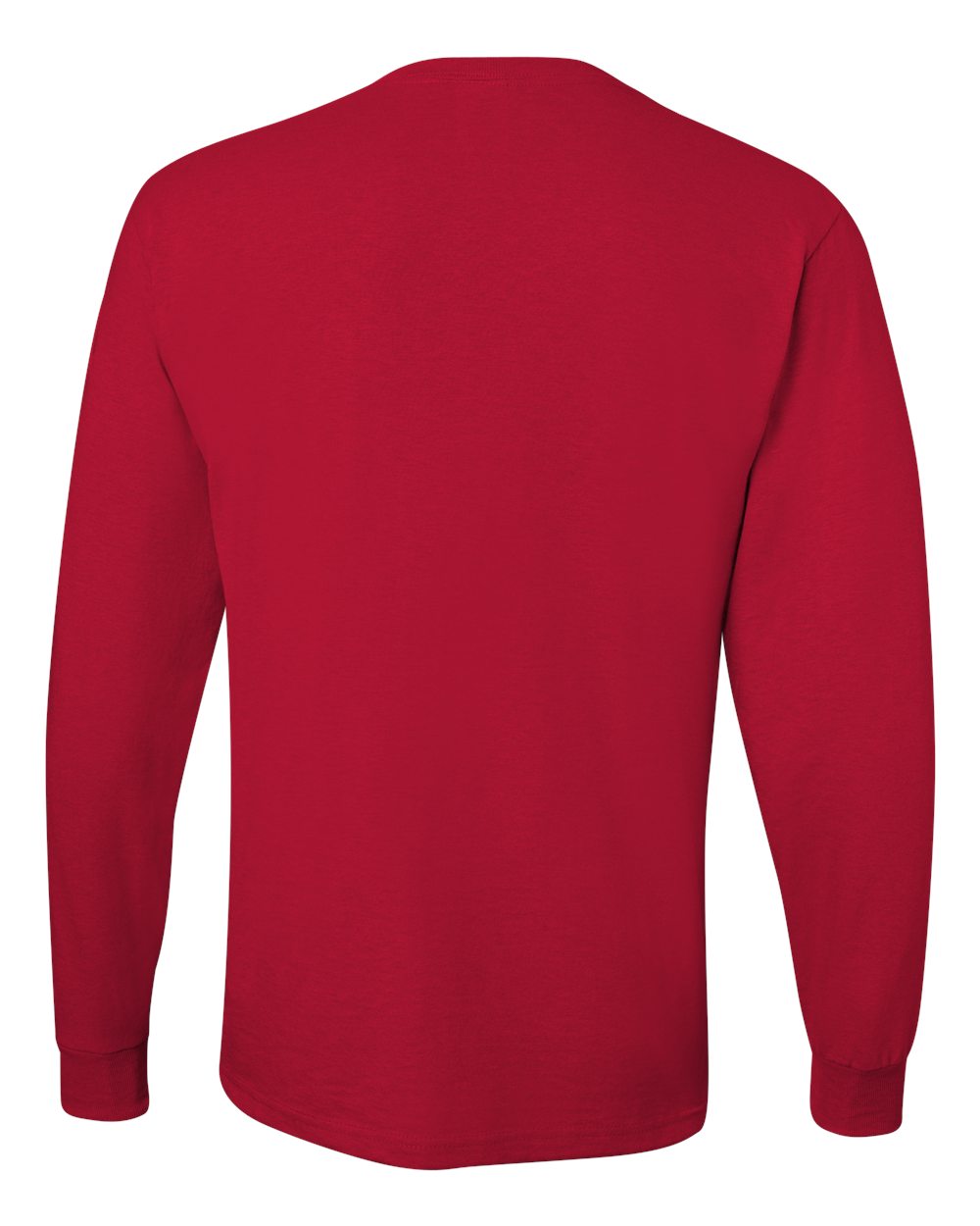 Rear View of True Red Dri-Power® Long Sleeve 50/50 T-Shirt - 29LSR