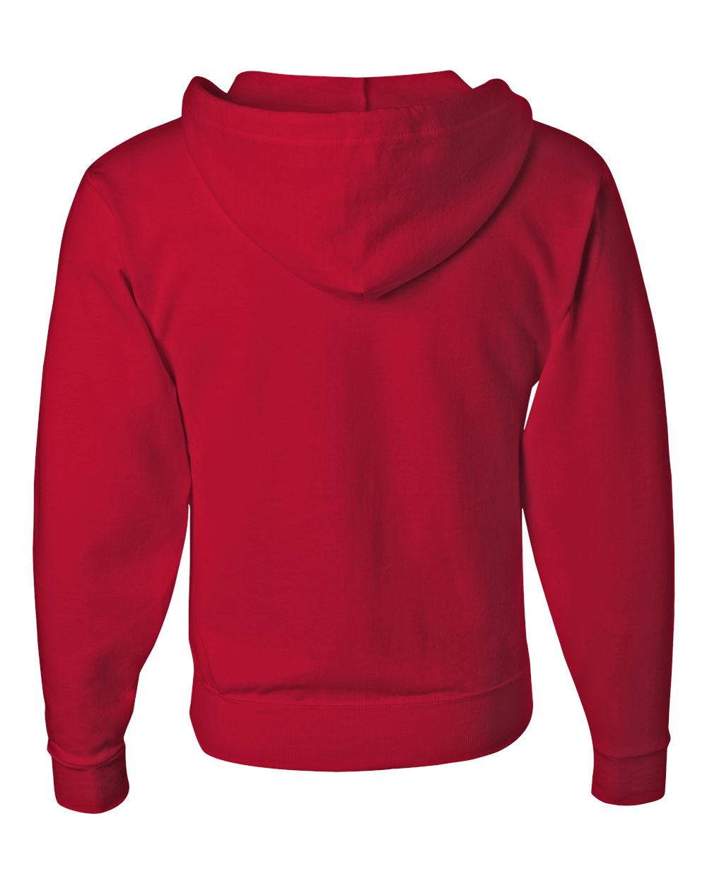 Rear View of True Red NuBlend® Full-Zip Hooded Sweatshirt - 993MR