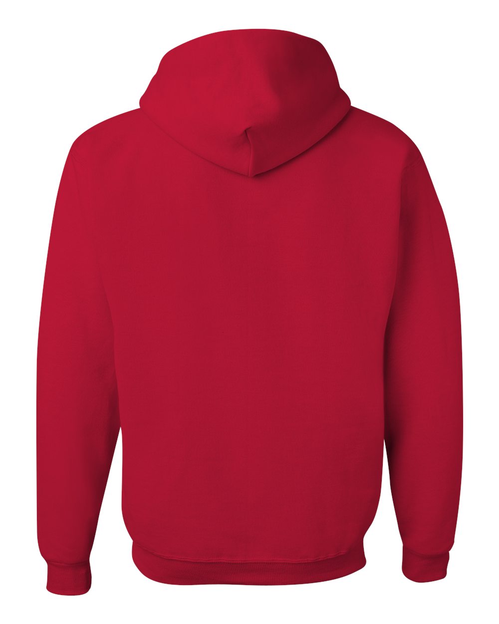 Rear View of True Red NuBlend® Hooded Sweatshirt - 996MR
