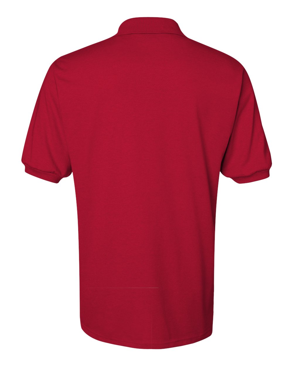 Rear View of True Red SpotShield® 50/50 Polo - 437MSR