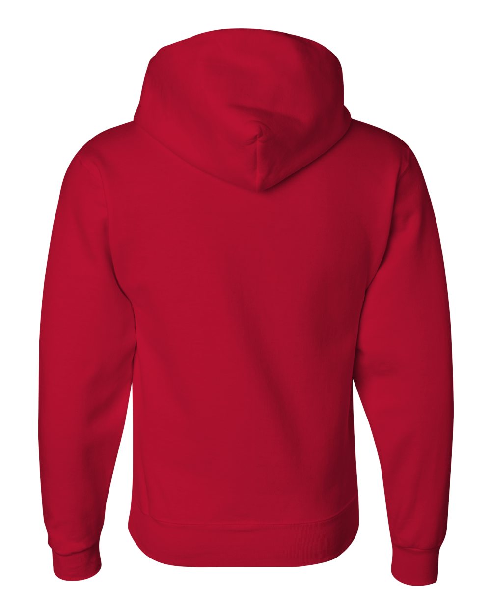 Rear View of True Red Super Sweats NuBlend® Hooded Sweatshirt - 4997MR