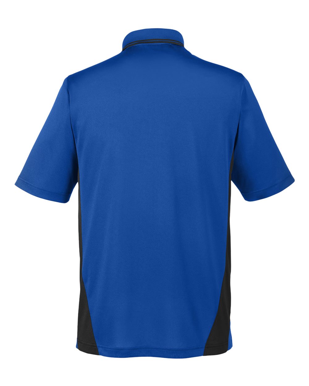 Rear View of True Royal/ Black Men's Flash Snag Protection Plus IL Colorblock Polo - M386