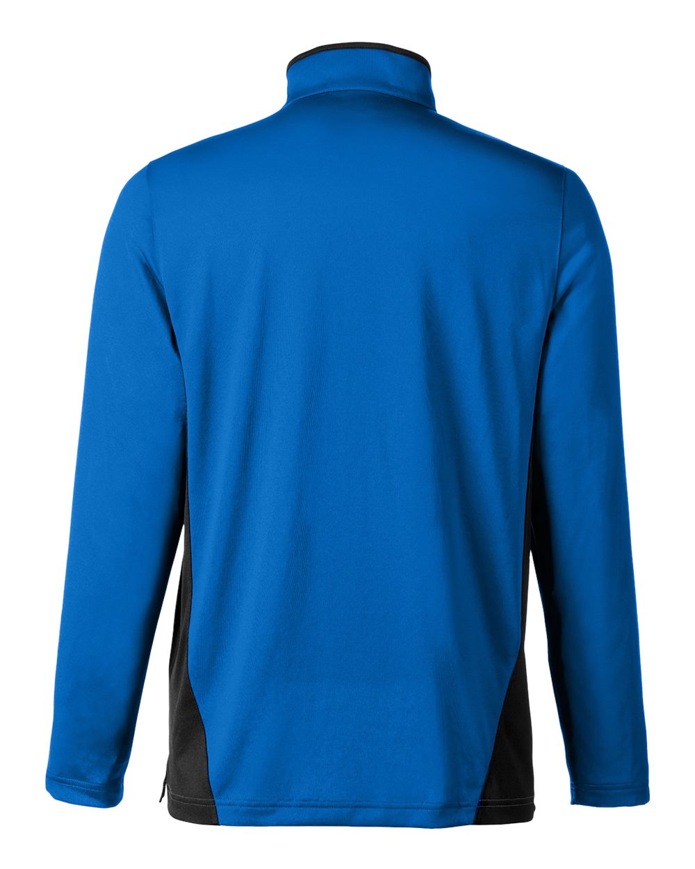 Rear View of True Royal/ Black Men's Flash Snag Protection Plus IL Colorblock Quarter-Zip Pullover - M786