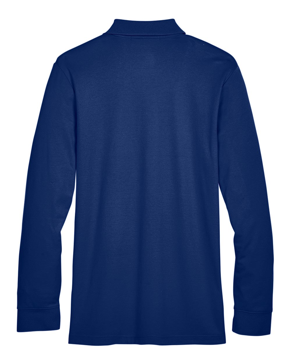 Rear View of True Royal Men's CrownLux Performance® Plaited Long Sleeve Polo - DG20L