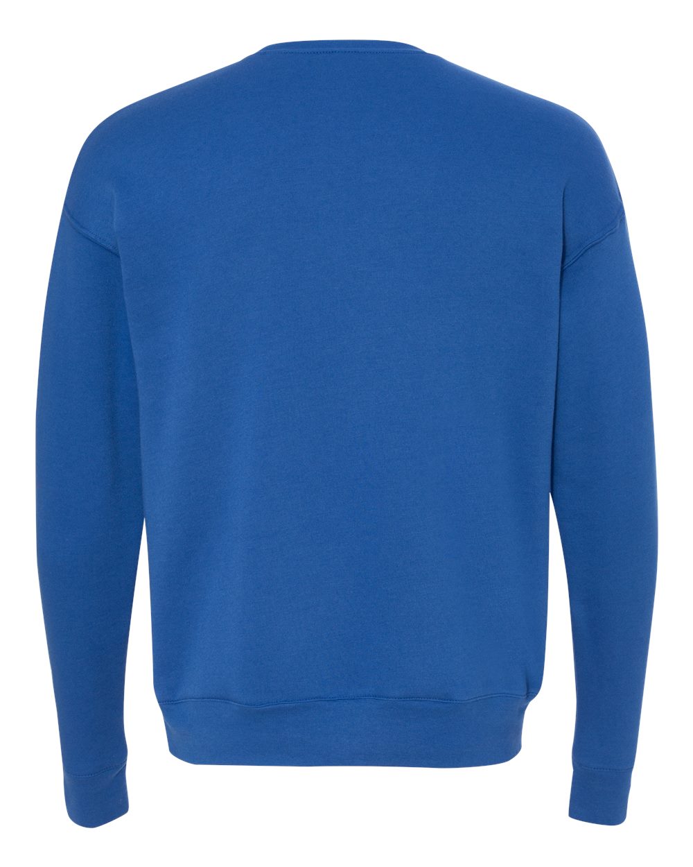 Rear View of True Royal Sponge Fleece Drop Shoulder Crewneck Sweatshirt - 3945
