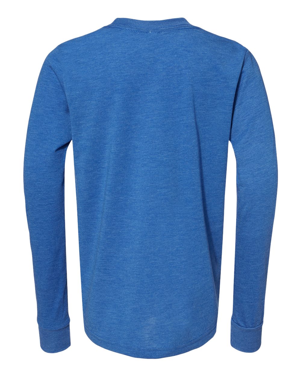 Rear View of True Royal Triblend Youth Triblend Long Sleeve Tee - 3513Y