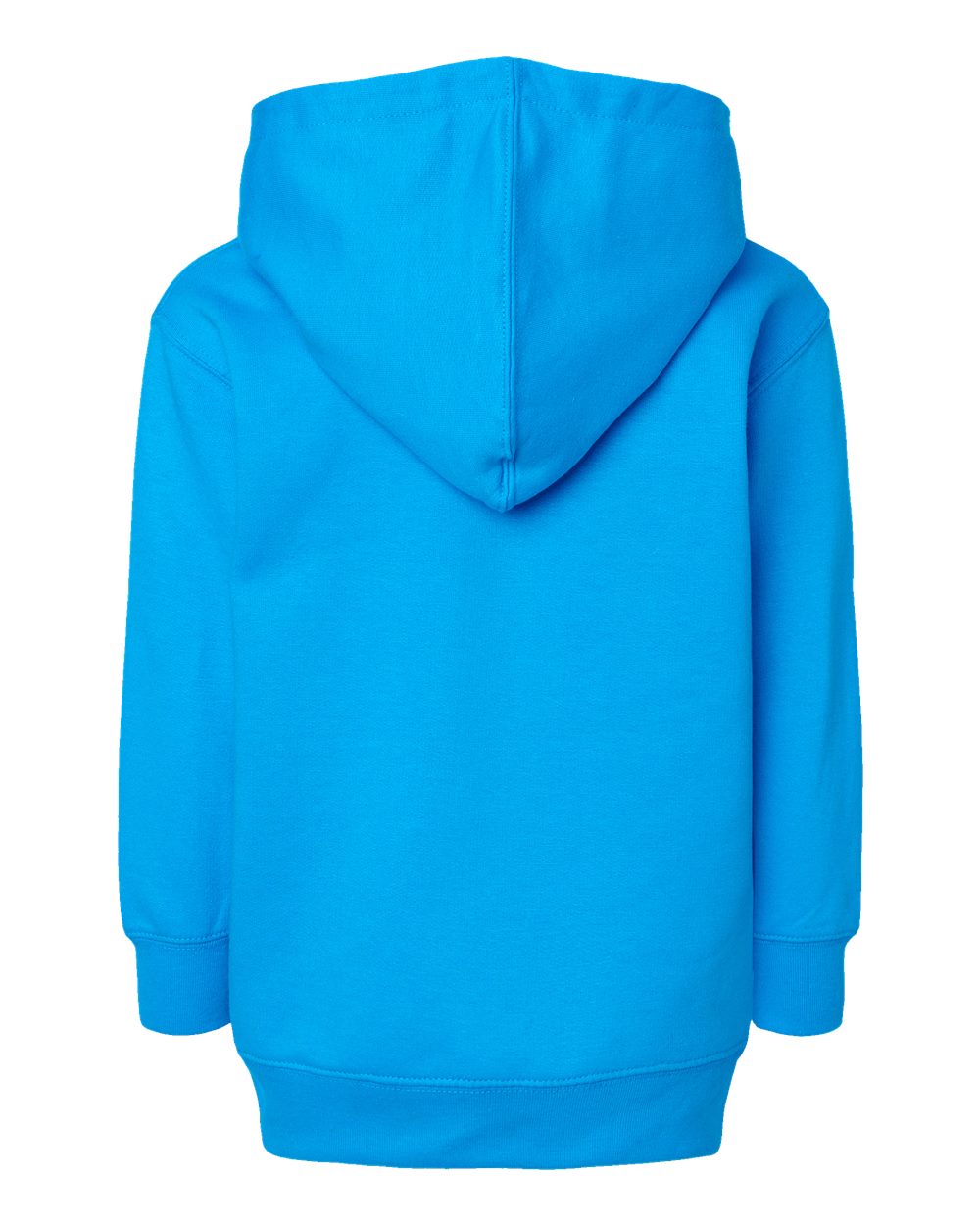 Rear View of Turquoise Toddler Pullover Fleece Hoodie - 3326