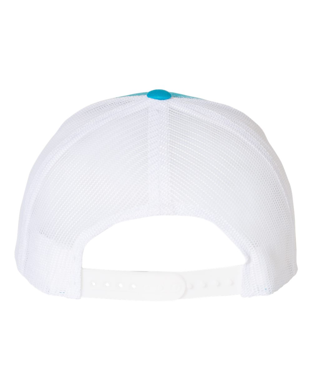 Front View of Turquoise/ White Retro Trucker Cap - 6606