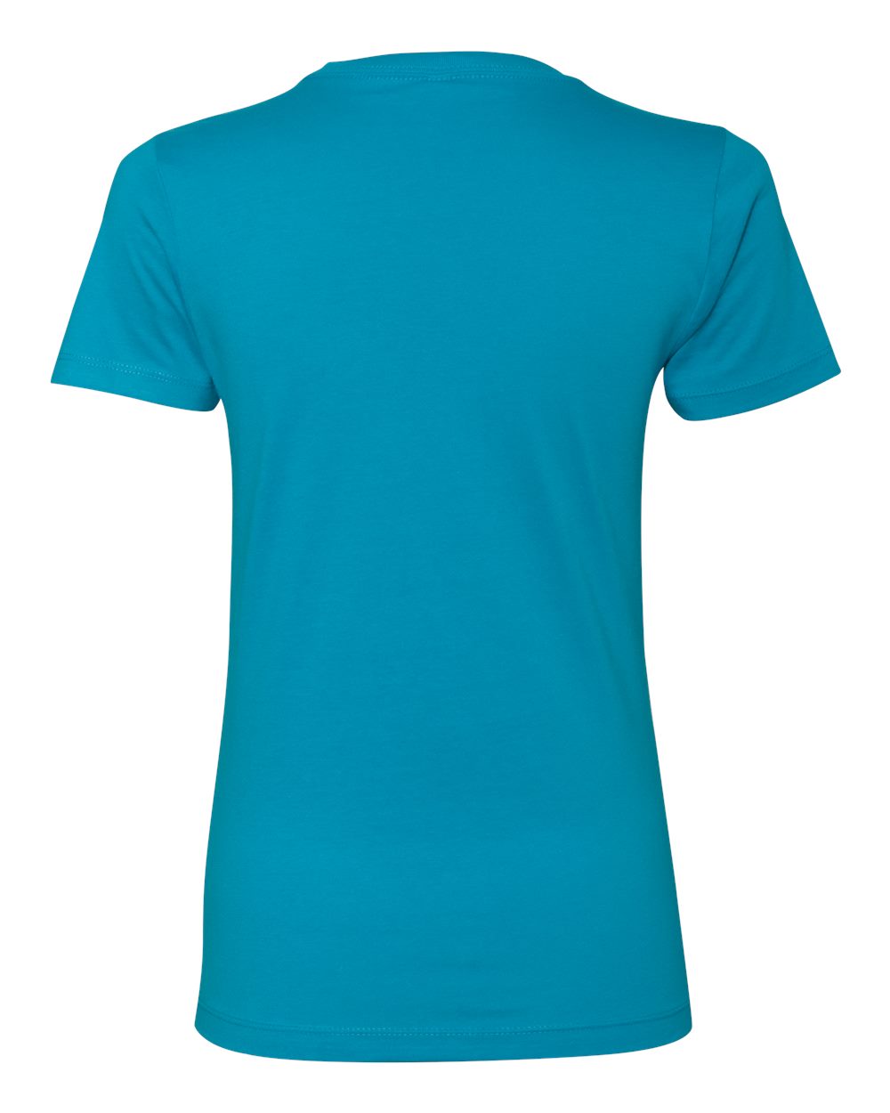 Rear View of Turquoise Women’s Cotton T-Shirt - 3900