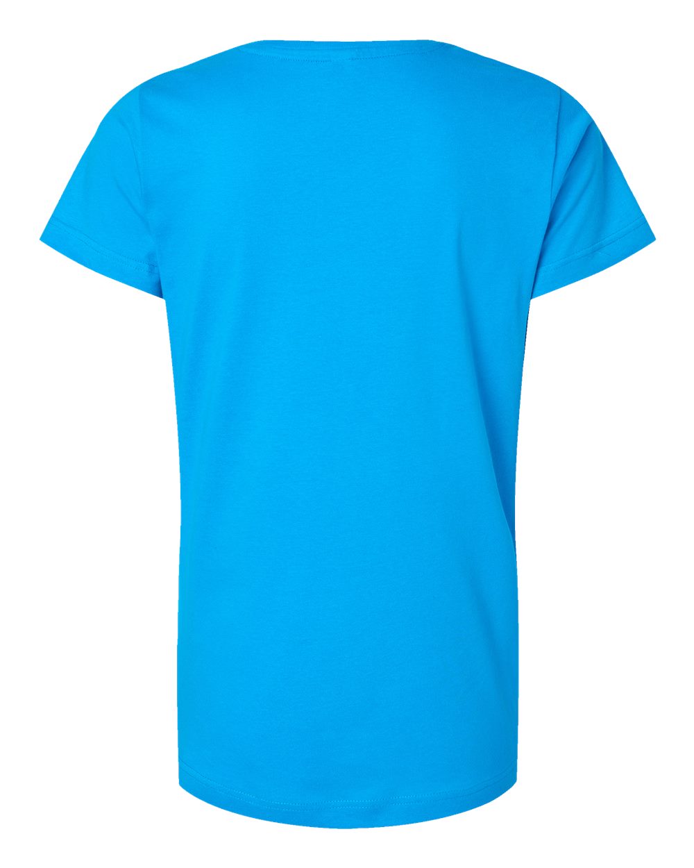 Rear View of Turquoise Women's Fine Jersey Tee - 3516