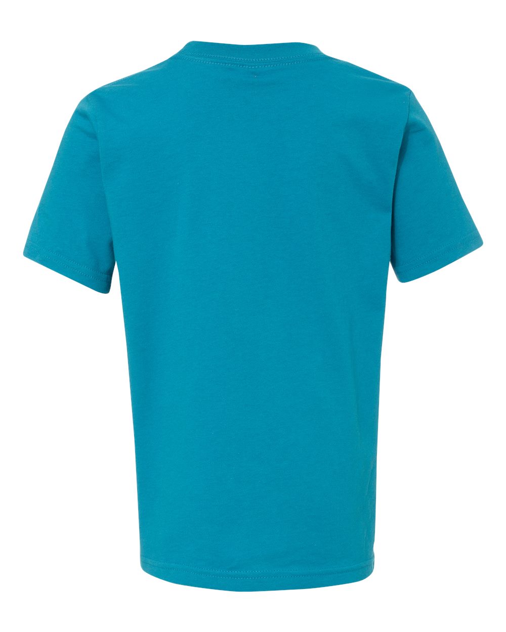 Rear View of Turquoise Youth Cotton T-Shirt - 3310