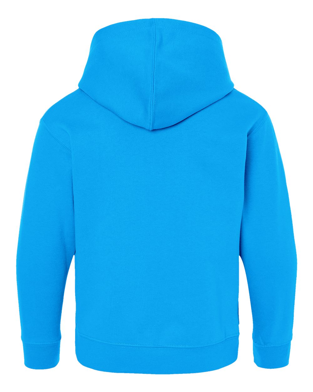 Rear View of Turquoise Youth Fleece Hoodie - 2296