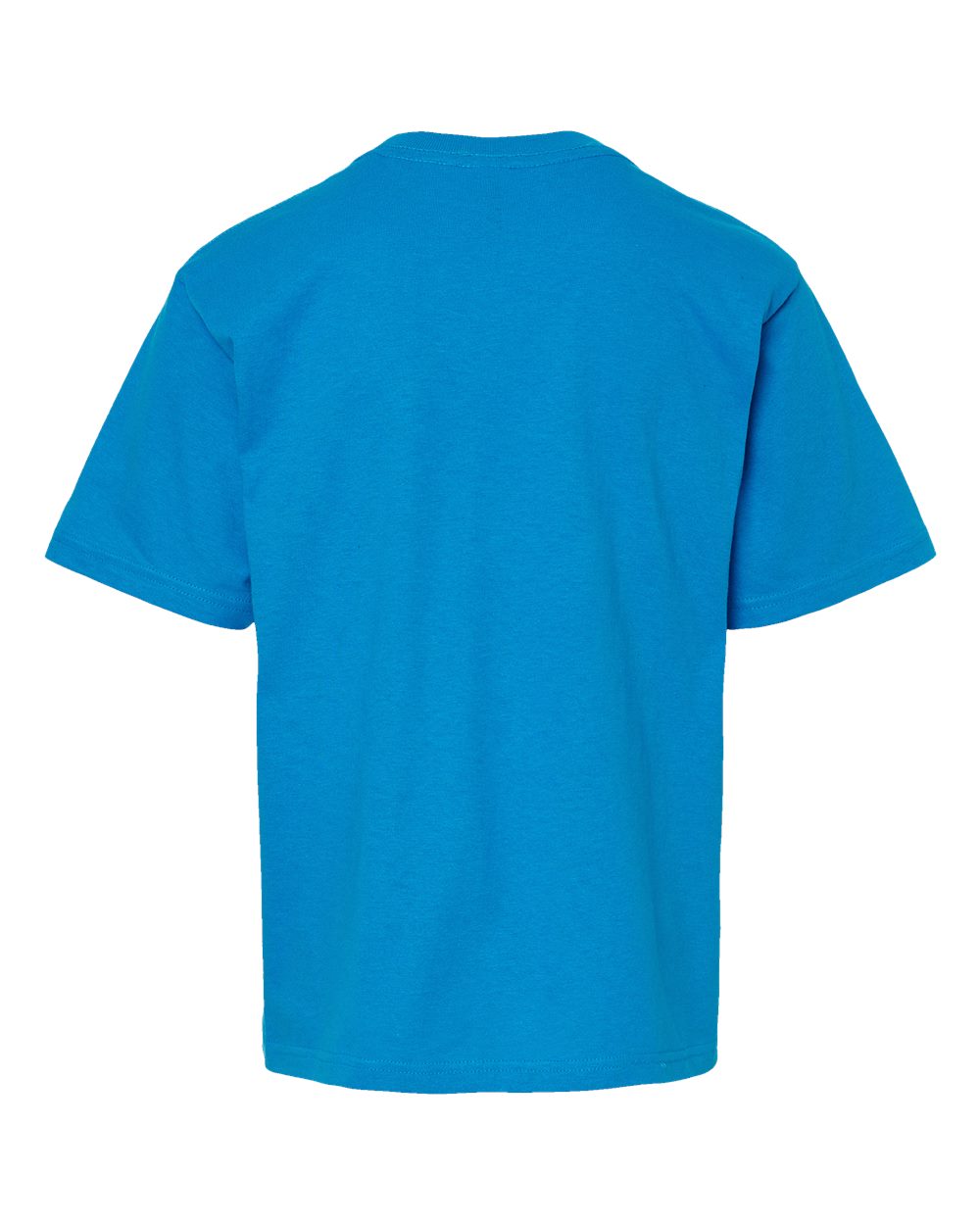Rear View of Turquoise Youth Gold Soft Touch T-Shirt - 4850