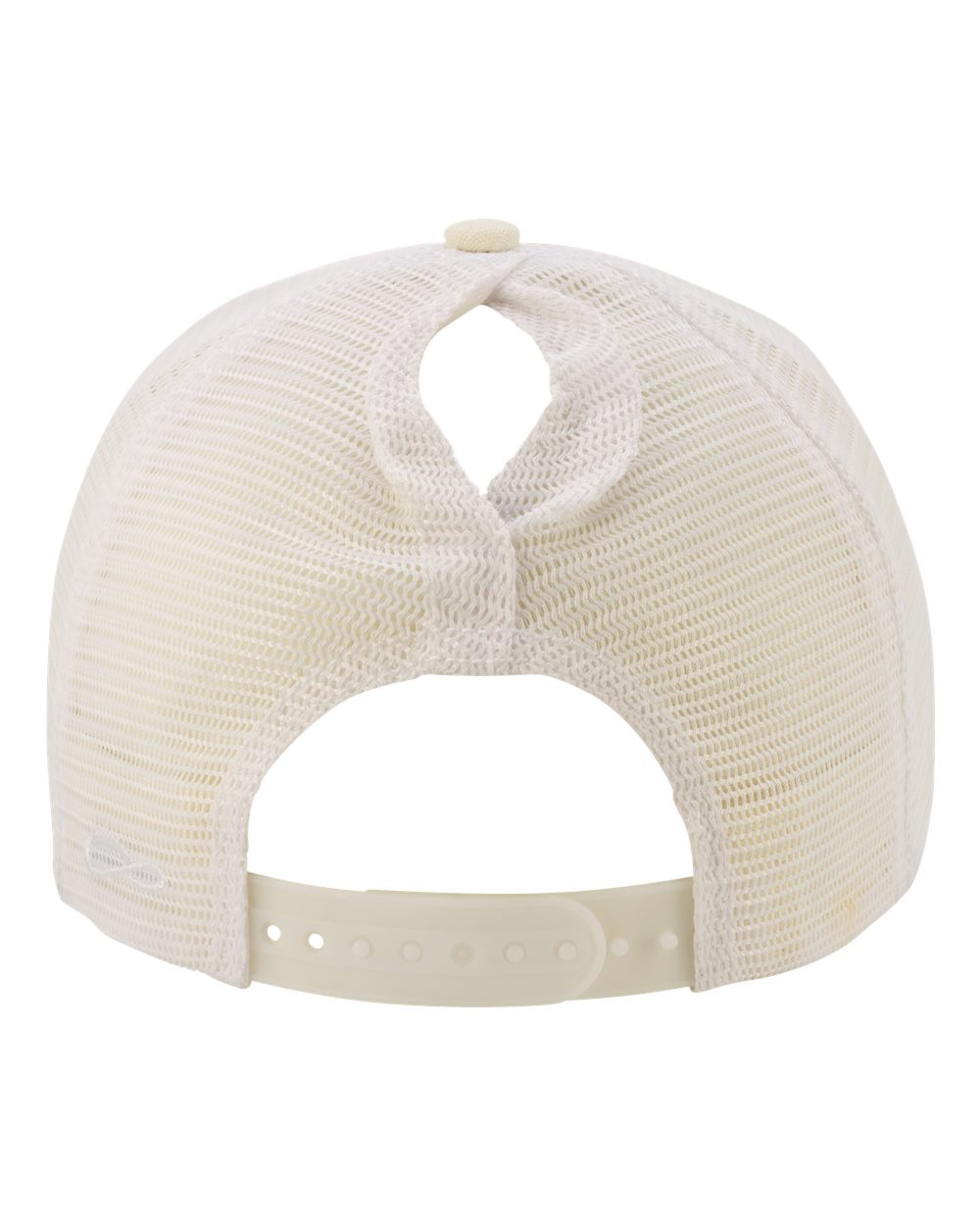 Rear View of Vanilla/ White Women's Modern Trucker Cap - CHARLIE