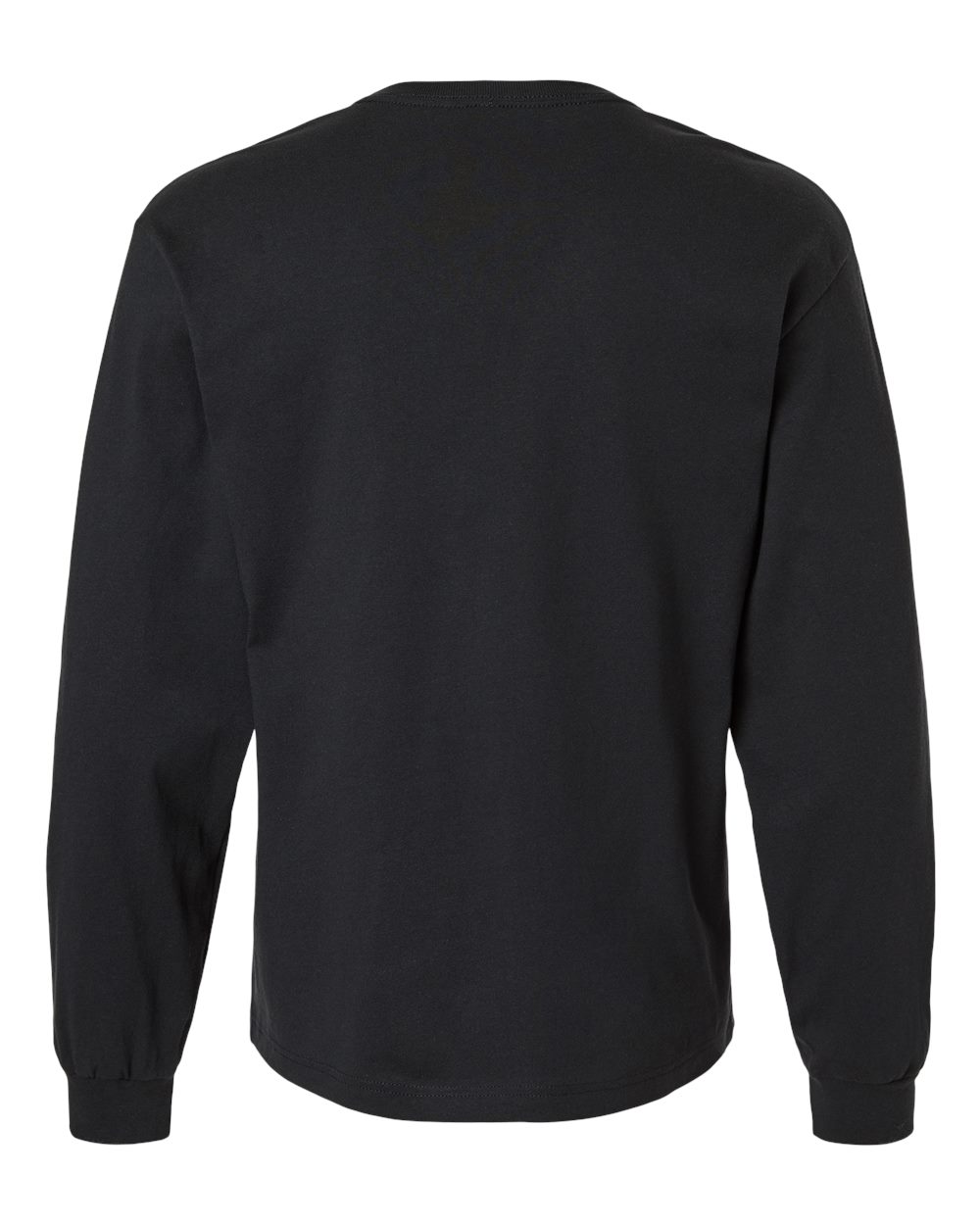 Rear View of Vintage Black 6 oz. Heavyweight Long Sleeve Tee - 3511