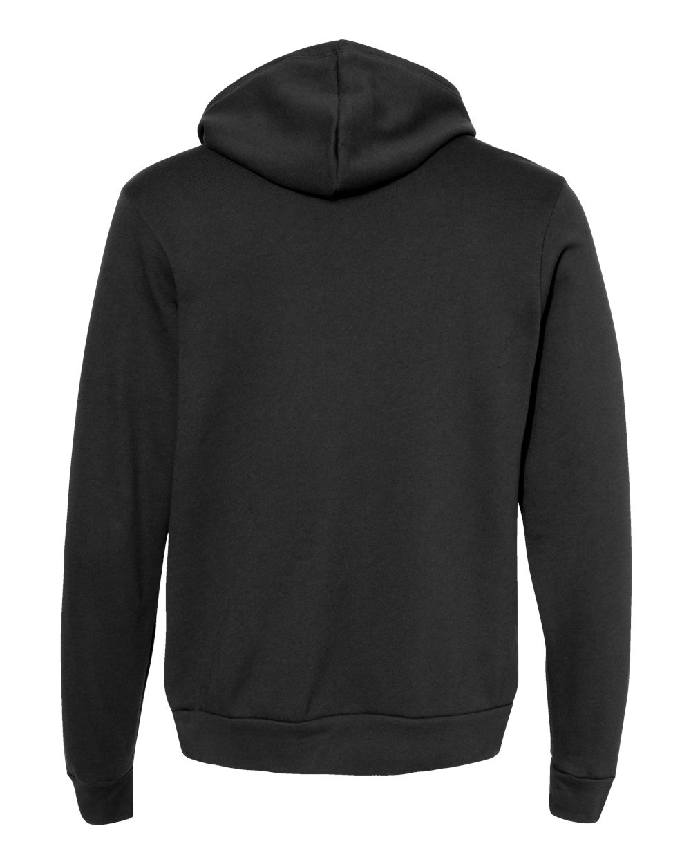 Rear View of Vintage Black Sponge Fleece Hoodie - 3719