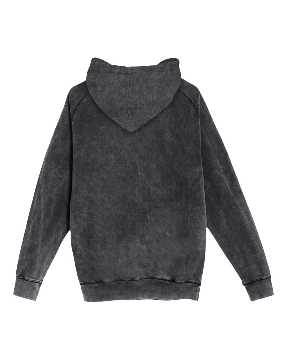 Rear View of Vintage Black Vintage Raglan Hooded Sweatshirt - LST004