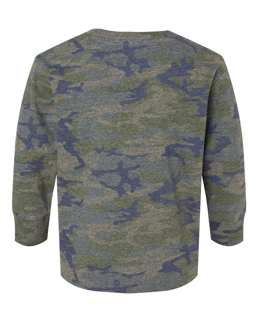 Rear View of Vintage Camo Toddler Fine Jersey Long Sleeve Tee - 3302